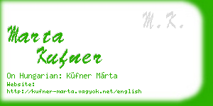 marta kufner business card